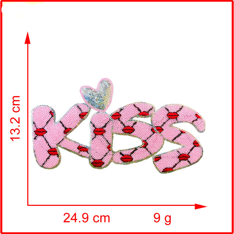 Wholesale  Valentine's Day Bead Embroidery Jewelry Sequin Embroidery Patch Cloth Stickers Clothing Accessories Factory Direct Supply